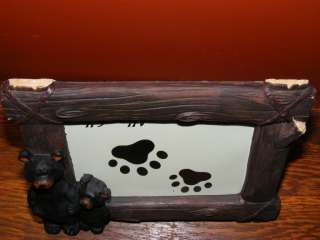 Photo Frame Black Bear Rustic Lodge Resin HOME Cabin Decor Picture 