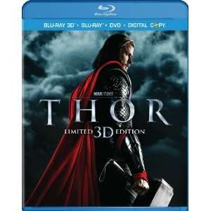 Thor Three Disc Combo Blu ray 3D 097361455143  