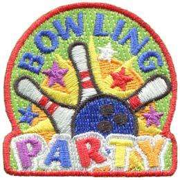 Bowling Party Embroidered Iron On Patch, Merit Badge, Crest, Scouts 