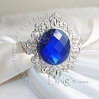 12 DARK BLUE Gem Napkin Ring Wedding Bridal Shower Gift  