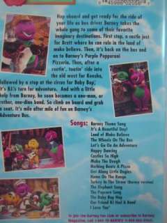 Barney The Purple Dinosaur Barneys Adventure Bus Childrens VHS Tape