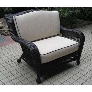  Outdoor Greatroom Black Wicker Chair and a Half w/2pc 
