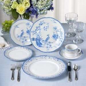    Mottahedeh Virginia Blue Dinner Plate Dinnerware: Home & Kitchen