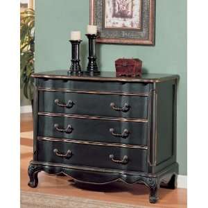  Console Table Bombe Chest Black & Gold Finish