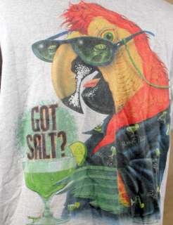 Caribbean Soul Got Salt Parrot Party Margarita Mens T Shirt XL Jimmy 