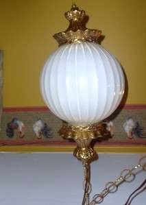 MID CENTURY HANGING FALKENSTEIN GLOBE SWAG LAMP  