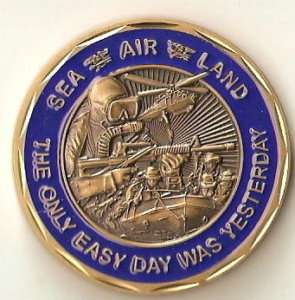 Navy Seals Only Easy Day..Yesterday Challenge Coin E_St  