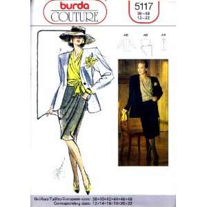  Burda 5117 Sewing Pattern Misses Jacket Wrap Blouse Skirt 