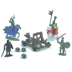 Knight Set 35 Piece Medieval Catapult & Knight 53mm Army Men Figures 