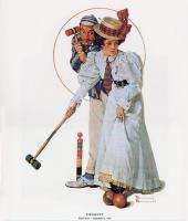 Norman Rockwell Wicket Thoughts Print CROQUET  