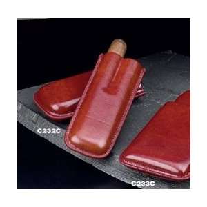  2 Cigar Case, Cognac Leather, C232C