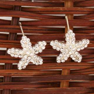 New Fashion Starfish Shaped Czech Crystal Studs Earrings Stud  