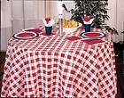   LOT 12 RED & WHITE GINGHAM 82 ROUND DISPOSABLE PLASTIC TABLECLOTHS
