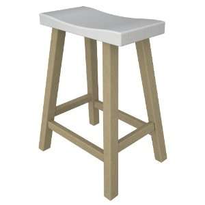 Polywood Morroco Counter Height Faux Wood Saddle Stool (Sold in Pairs 