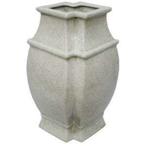  Crackle finshed ceramic double body vase, hand glazed, off 