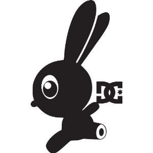  DC Rabbit 6 inch BLACK Sticker Make your own luck bunny DC 