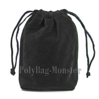 50 Black Thick Heavy Velvet Jewelry Pouch Bag 3.9X4.75  