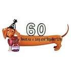 Hot Diggity Dachshund Happy Birthday 60 Long and Regular Dog Figurine