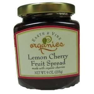 Earth & Vine Organics Lemon Cherry Fruit Spread 9 0z.  