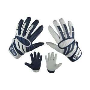  Cutters 018 Ying Yang Leather Batting Gloves   Navy/White 