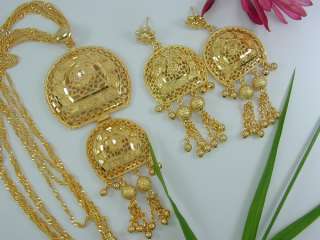 GORGEOUS DUBAI SET E INDIA 22K 24K Gold gp Earrings Necklace  