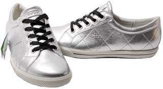 ecco Black   Silver   Brown Leather Golf Street Sneakers Womens Shoes 