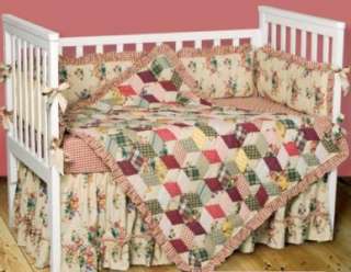 CONSTANCE 4 piece Baby Quilt Crib Bedding Set  