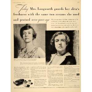  1932 Ad Ponds Extract Cream Alice Roosevelt Longworth 