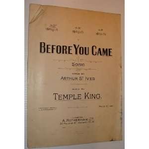     Sheet Music: Temple (Music); St. Ives, Arthur (Words) King: Books