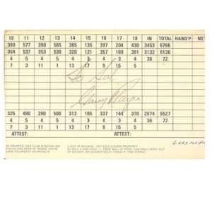 Gary Player Autographed Golf Club Scorecard