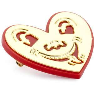  nOir Red Keith Haring Heart Pin Jewelry