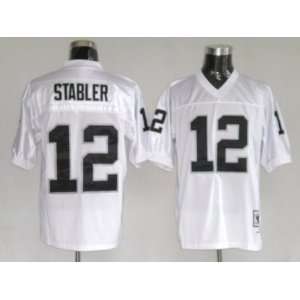 Ken Stabler #12 Oakland Raiders Replica Throwback NFL Jersey White 
