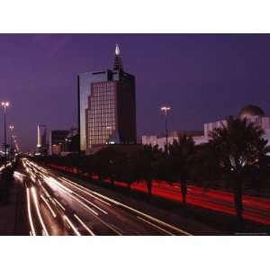  A Twilight View of Busy King Faisal Highway and Downtown 