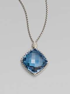 David Yurman   Blue Topaz, Diamond & Sterling Silver Necklace
