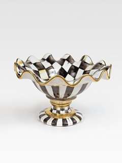 MacKenzie Childs   Courtly Check Ceramic Compote