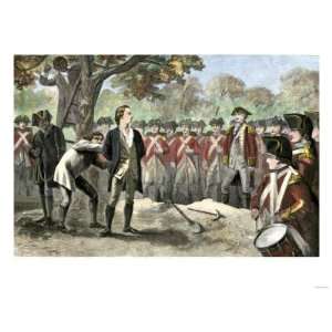 Execution of Patriot Nathan Hale by the British, 1776 Premium Poster 