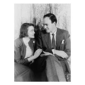  Roald Dahl, British Author with His Wife, Actress Patricia Neal 