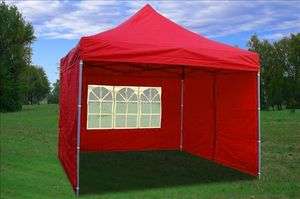 10x10 Pop Up 4 Wall Canopy Party Tent Gazebo EZ Red  