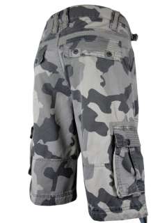 Mens Dissident Cargo Shorts Combat Camoflage Pattern Sand or Grey 