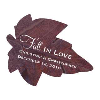 60 PERSONALIZED FALL/AUTUMN LEAF WEDDING FAVOR STICKERS  