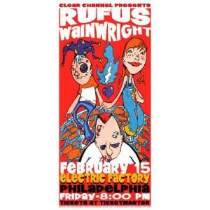  Rufus Wainwright Philly Concert 2001 Poster SIGNED