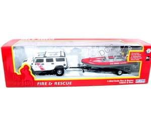 FIRE & RESCUE HUMMER H2 & US COAST GUARD BOAT 1/43 SET  
