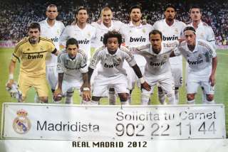 REAL MADRID 2012 FOOTBALL ARM &ARM ON FIELD POSTER   CHRISTIAN 