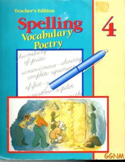 Beka Books Spelling Vocabulary Poetry 4 Teachers Edition for 4th 