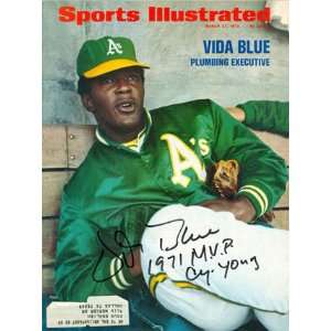 Vida Blue Autographed Sports Illustrated Magazine March 27, 1972