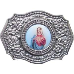 VIRGIN MARY BELT BUCKLE JESUS HOLLY GUADELUPE RELIGIOUS