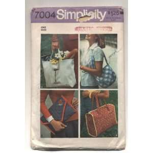 Vintage 1975 Simplicity Pocketbooks, Totes, Bags Sewing Pattern #7004