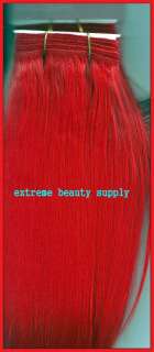 short 8  RED synthetic weft sew weave hair extension  