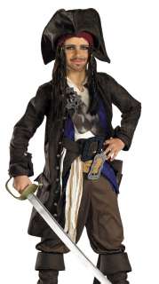 Boys Deluxe Jack Sparrow Pirate Kids Halloween Costume  