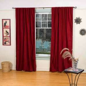  Burgundy Velvet Curtain / Drapes / Panels 43 X 84 Inches 